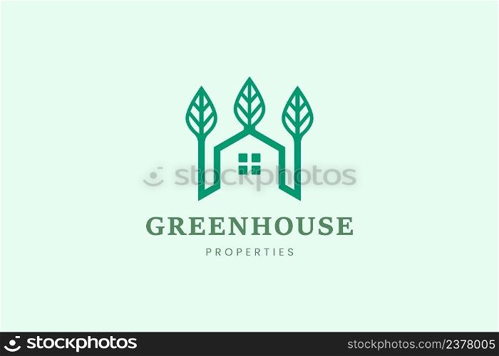 Home and leaf tree logo template for mortgage or real estate business