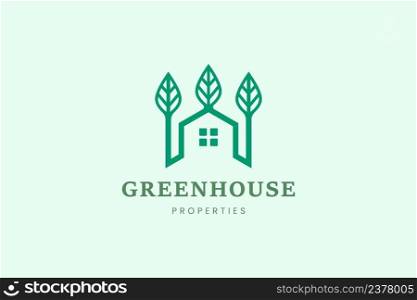 Home and leaf tree logo template for mortgage or real estate business