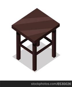Home and office furniture in isometric projection. Stool vector. Comfortable furniture illustration for stores ad, app icons, infographics, logo, web and games environment design. Isolated on white . Home and Office Furniture in Isometric Projection. Home and Office Furniture in Isometric Projection