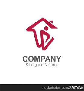 Home and people Logo design inspiration image Template Design Vector 