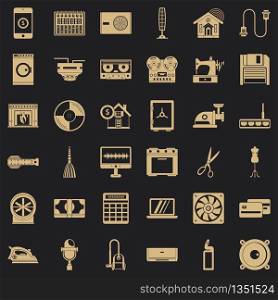 Home appliance icons set. Simple style of 36 home appliance vector icons for web for any design. Home appliance icons set, simple style