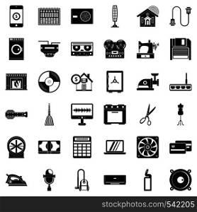 Home appliance icons set. Simple style of 36 home appliance vector icons for web isolated on white background. Home appliance icons set, simple style