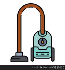 Home appliance vacuum cleaner icon. Outline home appliance vacuum cleaner vector icon color flat isolated. Home appliance vacuum cleaner icon color outline vector