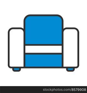 Home Armchair Icon. Editable Bold Outline With Color Fill Design. Vector Illustration.