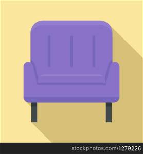 Home armchair icon. Flat illustration of home armchair vector icon for web design. Home armchair icon, flat style