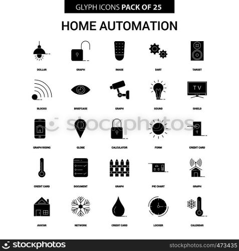 Home Automation Glyph Vector Icon set