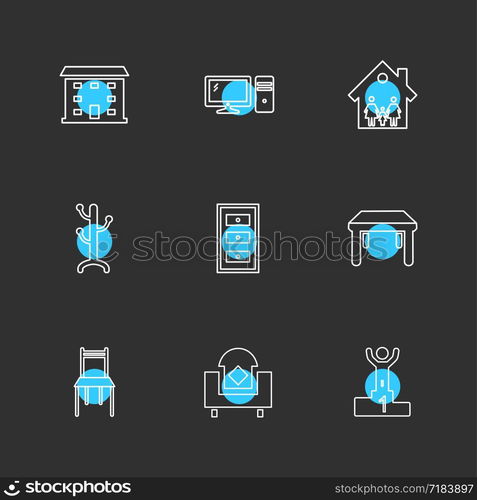 home , awards , furniture , house hold , positions , saw , bed , medal , coutch , lamp , globe , icon, vector, design, flat, collection, style, creative, icons