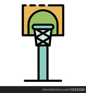 Home basketball tower icon. Outline home basketball tower vector icon color flat isolated. Home basketball tower icon color outline vector