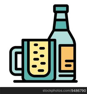 Home beer mug icon outline vector. Factory process. Drink liquid color flat. Home beer mug icon vector flat