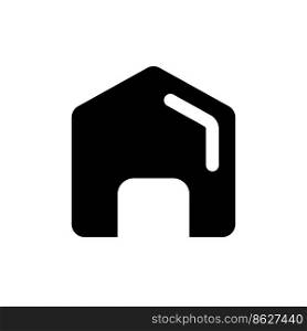 Home black glyph ui icon. Real estate. Cozy house. Property mortgage. Homepage. User interface design. Silhouette symbol on white space. Solid pictogram for web, mobile. Isolated vector illustration. Home black glyph ui icon