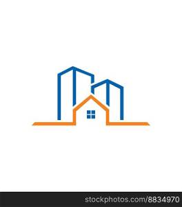 Home building line logo vector image