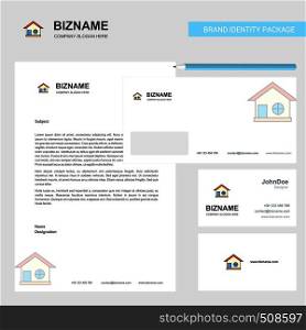 Home Business Letterhead, Envelope and visiting Card Design vector template