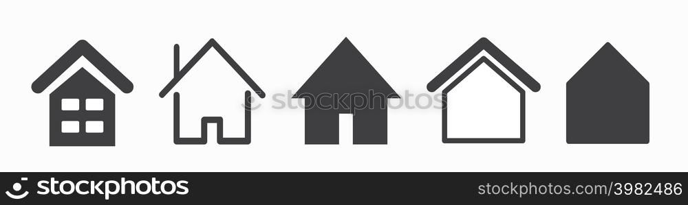Home Button. Home page. Collection of Home Icons. Vector web home icon, building symbol. House. Home Button. Home page. Collection of Home Icons. Vector web home icon, building symbol.