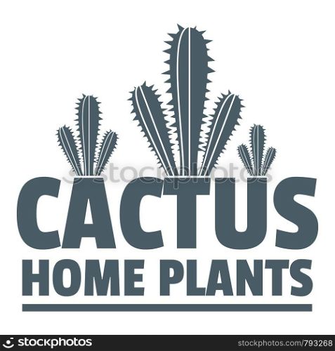 Home cactus plants logo. Simple illustration of home cactus plants vector logo for web. Home cactus plants logo, simple gray style