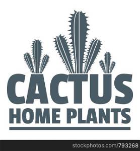 Home cactus plants logo. Simple illustration of home cactus plants vector logo for web. Home cactus plants logo, simple gray style
