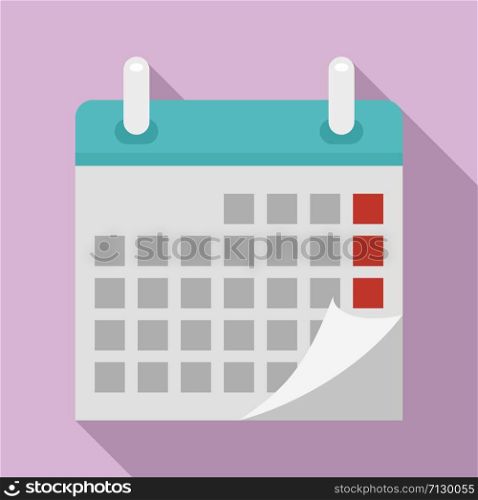 Home calendar icon. Flat illustration of home calendar vector icon for web design. Home calendar icon, flat style