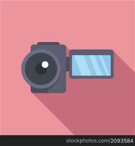 Home camcorder icon flat vector. Camera movie. Tv production. Home camcorder icon flat vector. Camera movie