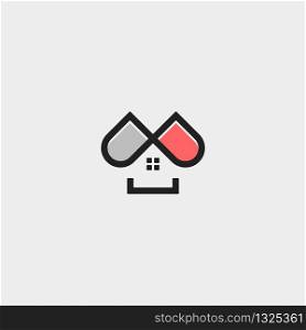 Home Capsule Logo Symbol Template Vector Design illustration. Home Capsule Logo Template Vector Design illustration