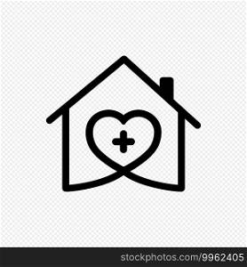 Home care icon. Medical house logo.. Home care icon. Medical house logo. Vector on isolated transparent background. EPS 10