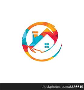 Home care vector logo design. Property care, Home and Real estate logo template. 