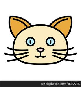 Home cat face icon. Outline home cat face vector icon color flat isolated. Home cat face icon color outline vector