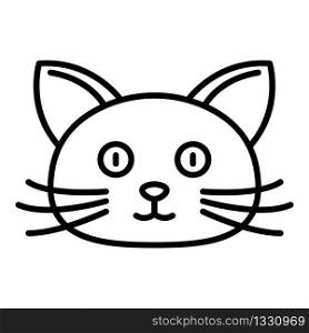 Home cat face icon. Outline home cat face vector icon for web design isolated on white background. Home cat face icon, outline style