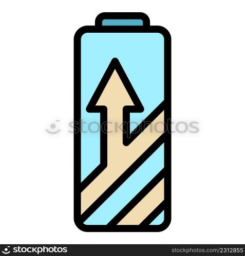 Home charging battery icon. Outline home charging battery vector icon color flat isolated. Home charging battery icon color outline vector