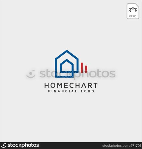 home chart financial logo template vector illustration icon elements isolated. home chart financial logo template vector illustration