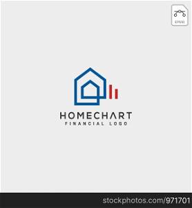 home chart financial logo template vector illustration icon elements isolated. home chart financial logo template vector illustration