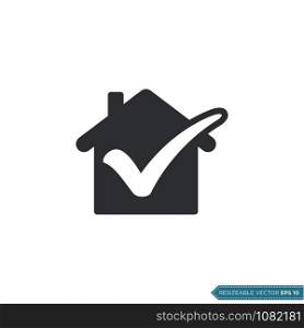 Home check mark Icon Vector Template illustration design