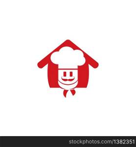 Home chef vector logo design. Food house logo concept.