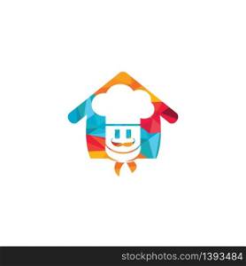 Home chef vector logo design. Food house logo concept.