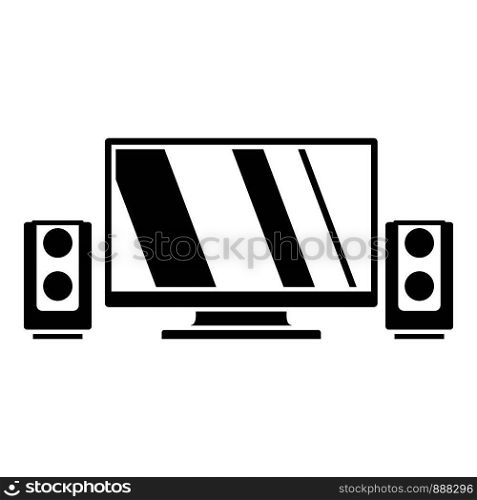 Home cinema system icon. Simple illustration of home cinema system vector icon for web design isolated on white background. Home cinema system icon, simple style