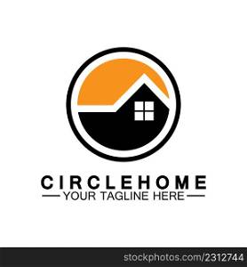 Home circle concept logo symbol vector illustration design
