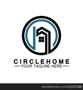 Home circle concept logo symbol vector illustration design