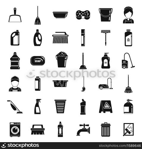 Home cleaning services icons set. Simple set of home cleaning services vector icons for web design on white background. Home cleaning services icons set, simple style