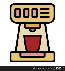 Home coffee machine icon. Outline home coffee machine vector icon color flat isolated. Home coffee machine icon color outline vector