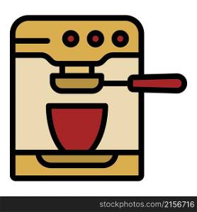 Home coffee maker icon. Outline home coffee maker vector icon color flat isolated. Home coffee maker icon color outline vector