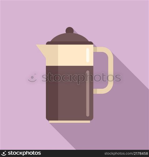 Home coffee pot icon flat vector. Espresso cup. Hot drink. Home coffee pot icon flat vector. Espresso cup