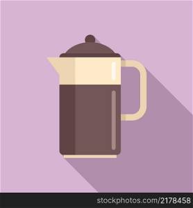 Home coffee pot icon flat vector. Espresso cup. Hot drink. Home coffee pot icon flat vector. Espresso cup