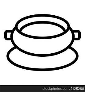 Home cream soup icon outline vector. Bowl plate. Hot soup. Home cream soup icon outline vector. Bowl plate