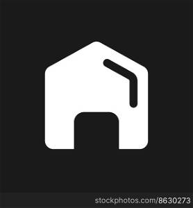 Home dark mode glyph ui icon. Property mortgage. Website homepage. User interface design. White silhouette symbol on black space. Solid pictogram for web, mobile. Vector isolated illustration. Home dark mode glyph ui icon
