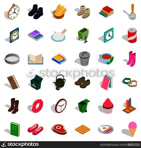 Home decoration icons set. Isometric style of 36 home decoration vector icons for web isolated on white background. Home decoration icons set, isometric style