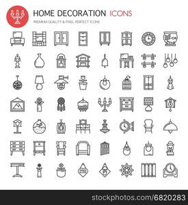 Home Decoration , Thin Line and Pixel Perfect Icons