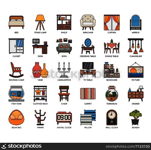 Home Decoration , Thin Line and Pixel Perfect Icons