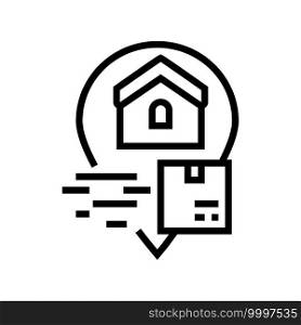 home delivery service free shipping line icon vector. home delivery service free shipping sign. isolated contour symbol black illustration. home delivery service free shipping line icon vector illustration
