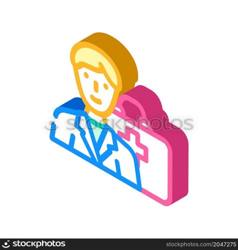 home doctor isometric icon vector. home doctor sign. isolated symbol illustration. home doctor isometric icon vector illustration