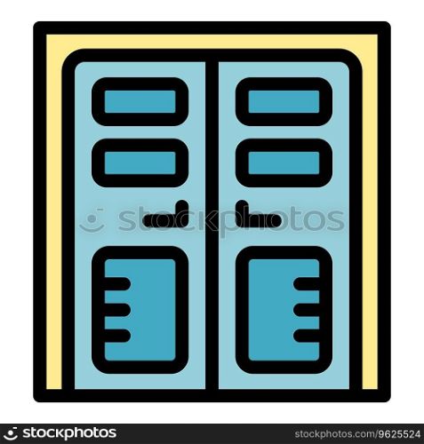 Home door icon outline vector. Modern design. Knob interior color flat. Home door icon vector flat