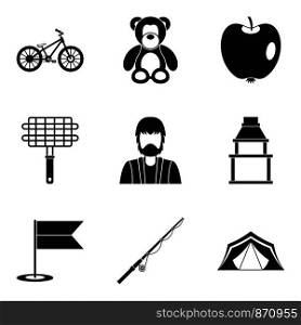 Home environment icons set. Simple set of 9 home environment vector icons for web isolated on white background. Home environment icons set, simple style