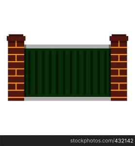Home fence icon flat isolated on white background vector illustration. Home fence icon isolated